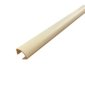 White Polyvinyl chloride (PVC) Quadrant Moulding (L)2.4m (W)18mm (T)18mm