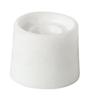 White Polyvinyl chloride (PVC) Round Door stop, Pack of 10
