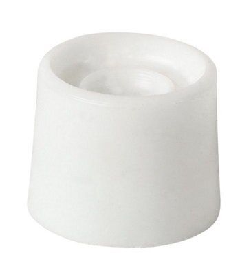 White Polyvinyl chloride (PVC) Round Door stop, Pack of 10