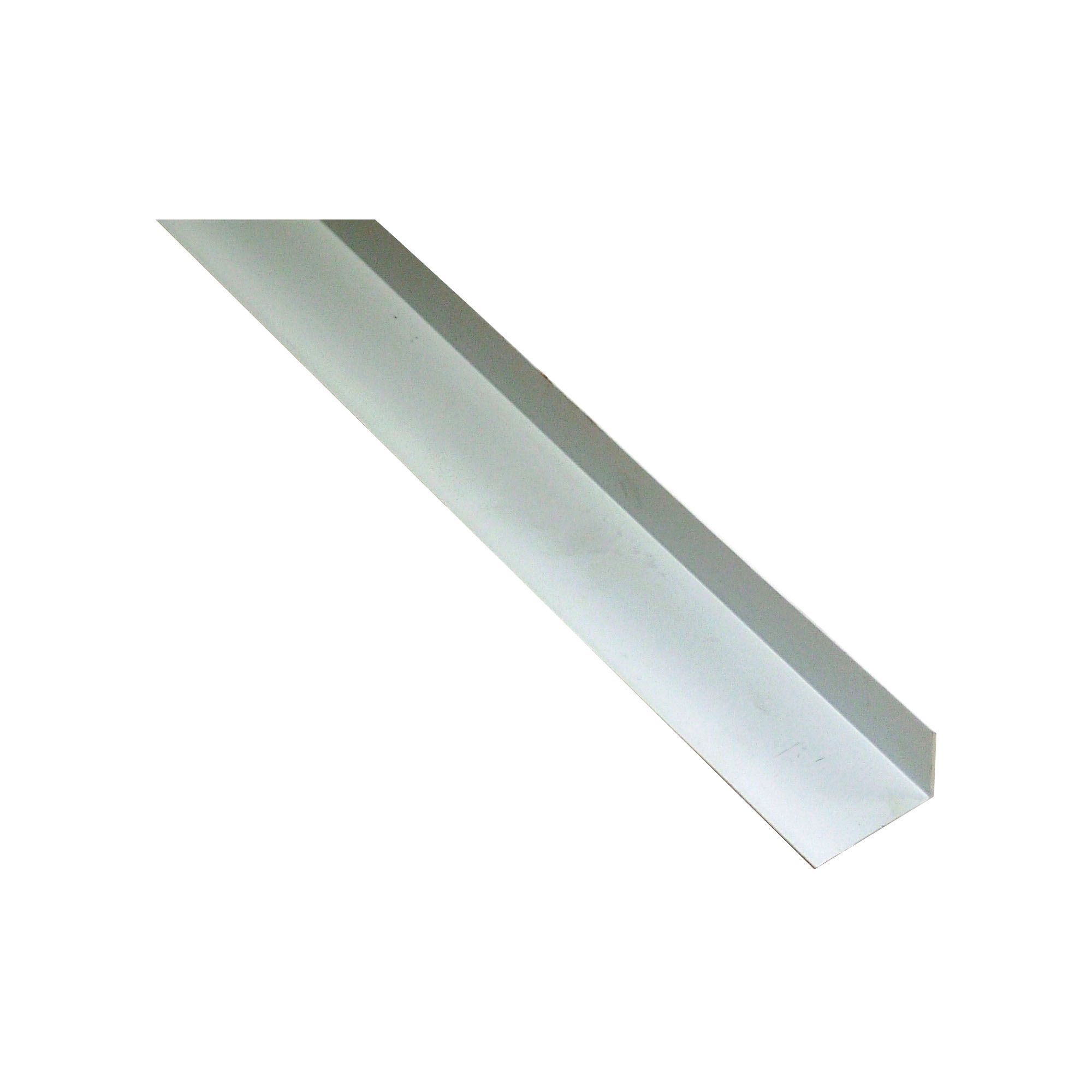 White Polyvinyl chloride (PVC) Unequal L-shaped Angle profile, (L)1m (W)10mm (D)20mm (T)1mm