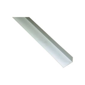 White Polyvinyl chloride (PVC) Unequal L-shaped Angle profile, (L)1m (W)15mm (D)25mm (T)1mm