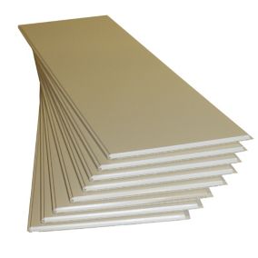 White PVC Cladding (L)1.2m (W)250mm (T)10mm, Pack of 8
