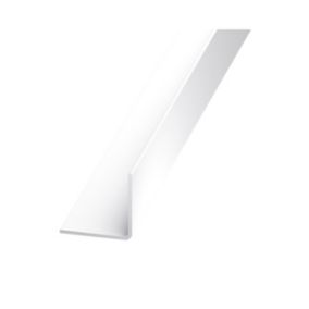 White PVC Equal L-shaped Angle profile, (L)1.3m (W)30mm