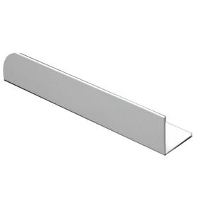 White PVC Equal L-shaped Angle profile, (L)1m (W)10mm