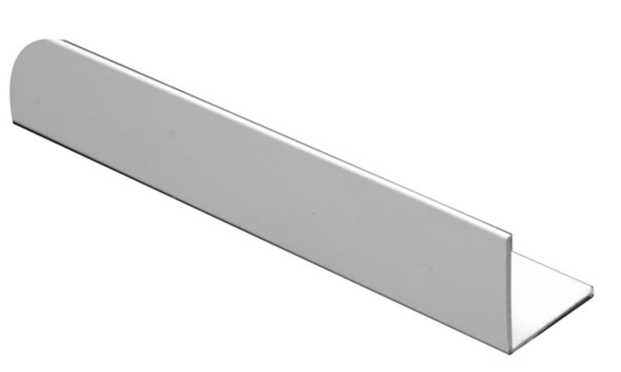 White PVC Equal L-shaped Angle profile, (L)1m (W)7mm