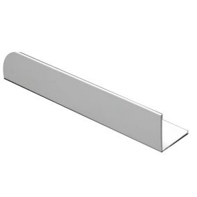 White PVC Equal L-shaped Angle profile, (L)1m (W)7mm