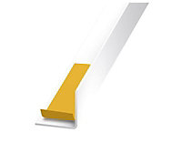 White PVC Equal L-shaped Angle profile, (L)2.5m (W)15mm