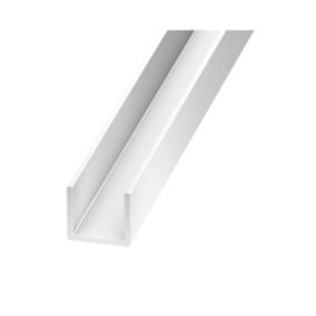 White PVC Equal U-shaped Channel, (L)2.5m (W)21mm