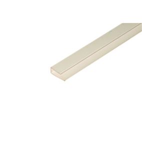White PVC L-shaped Finishing profile, (L)1m (W)14mm