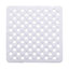 White PVC Non-reversible Slip resistant Square Shower mat, (L)500mm (W)500mm (T)5mm