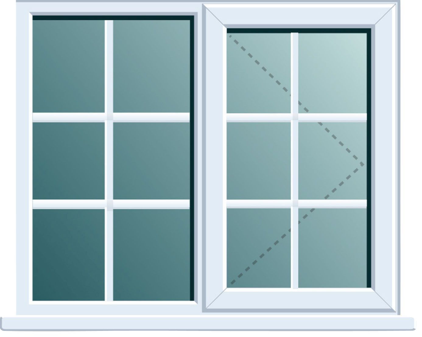 White PVCu RH Side hung with fixed lite R/H Window (H)1120mm (W)1190mm ...