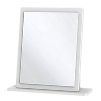 White Rectangular Wall-mounted Framed Mirror, (H)50.5cm (W)48cm