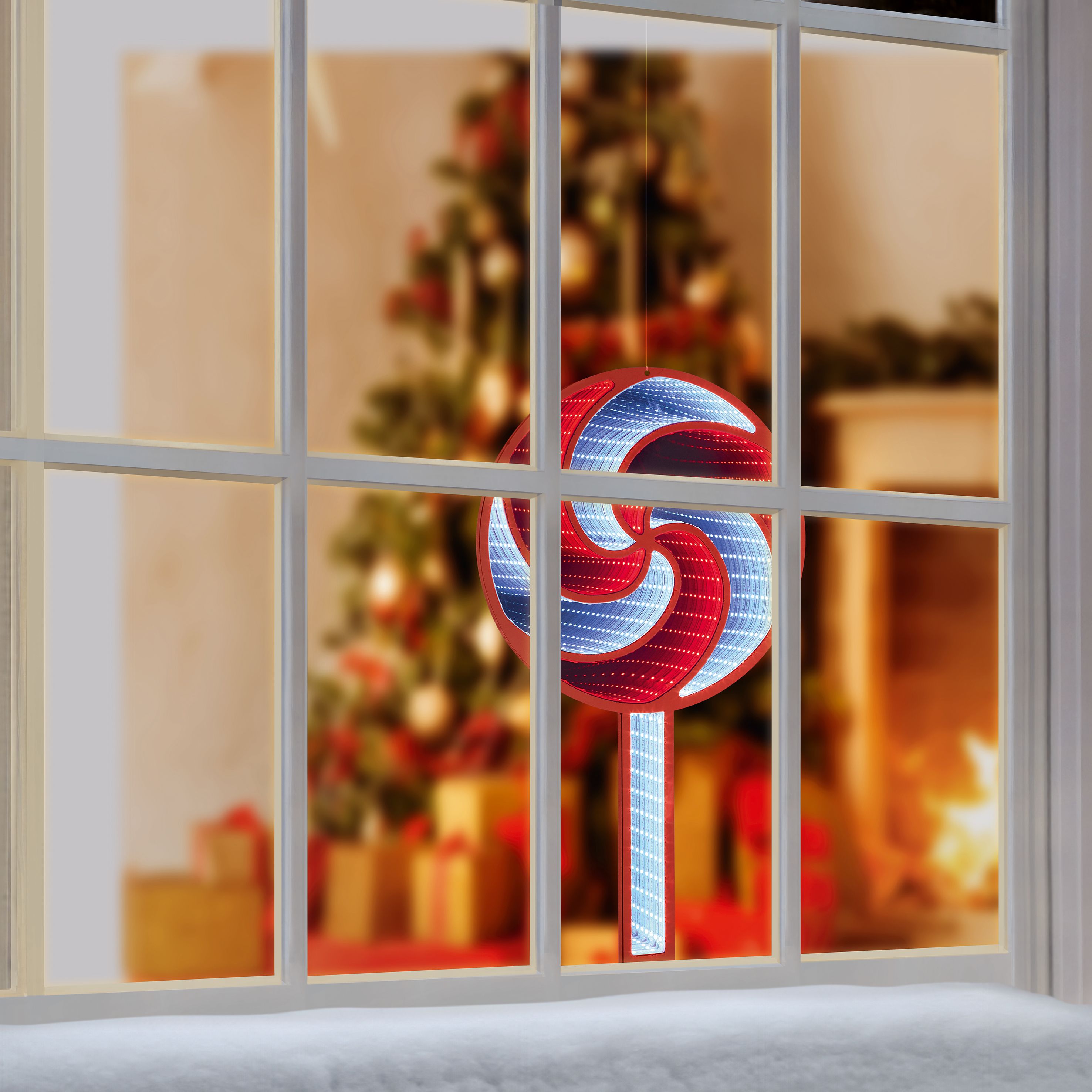 White/red LED Lollipop Infinity light (H) 600mm