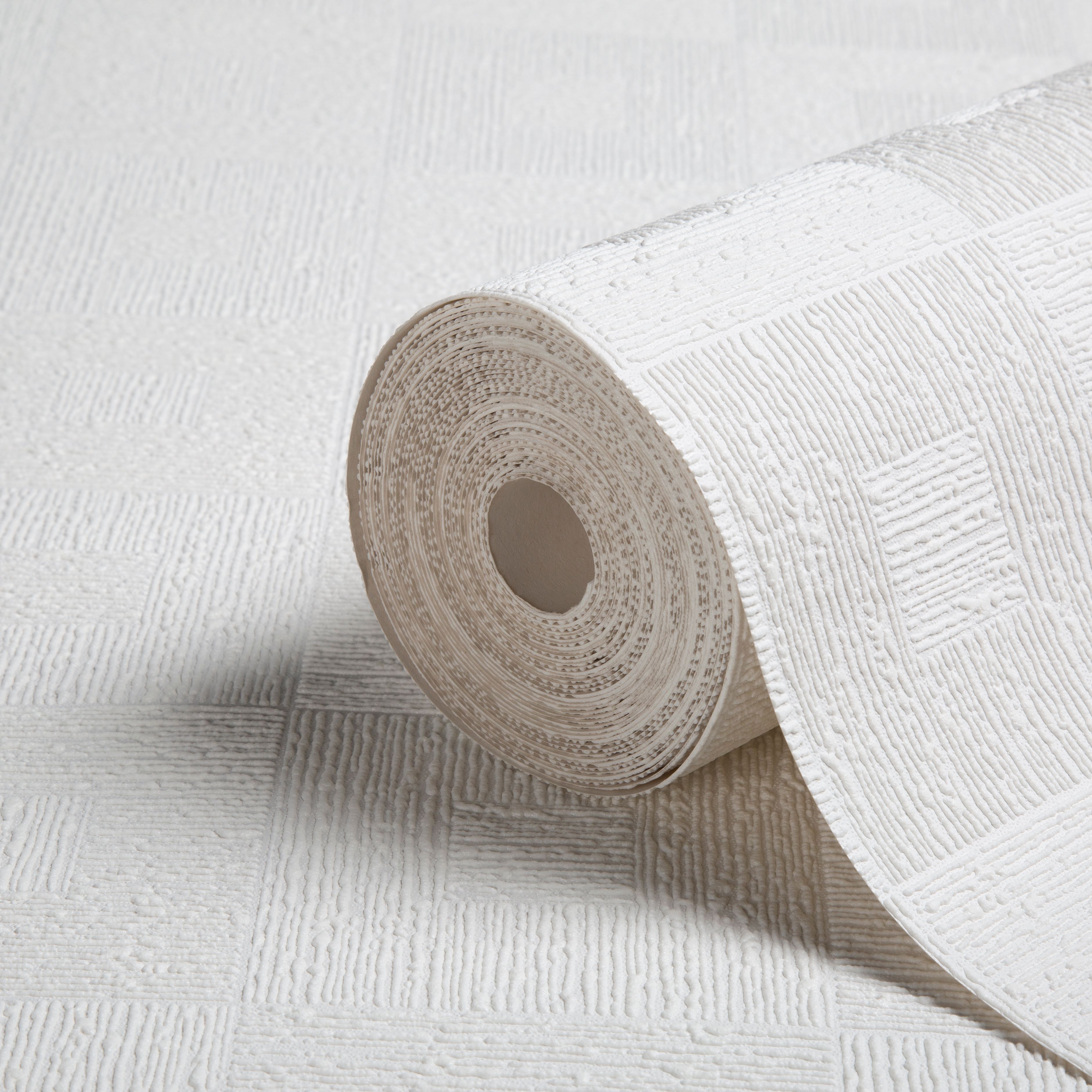 White Retro Blown Wallpaper Sample DIY at B&Q