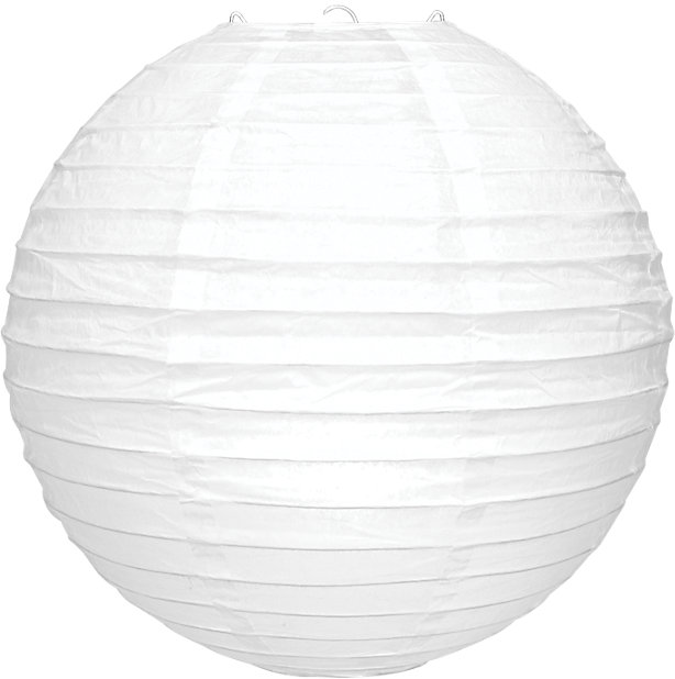 White Ribbed Ball Light Shade D 350mm, Ball Lamp Shade