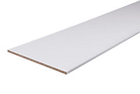 White Semi edged Chipboard Furniture board, (L)2.5m (W)500mm (T)18mm