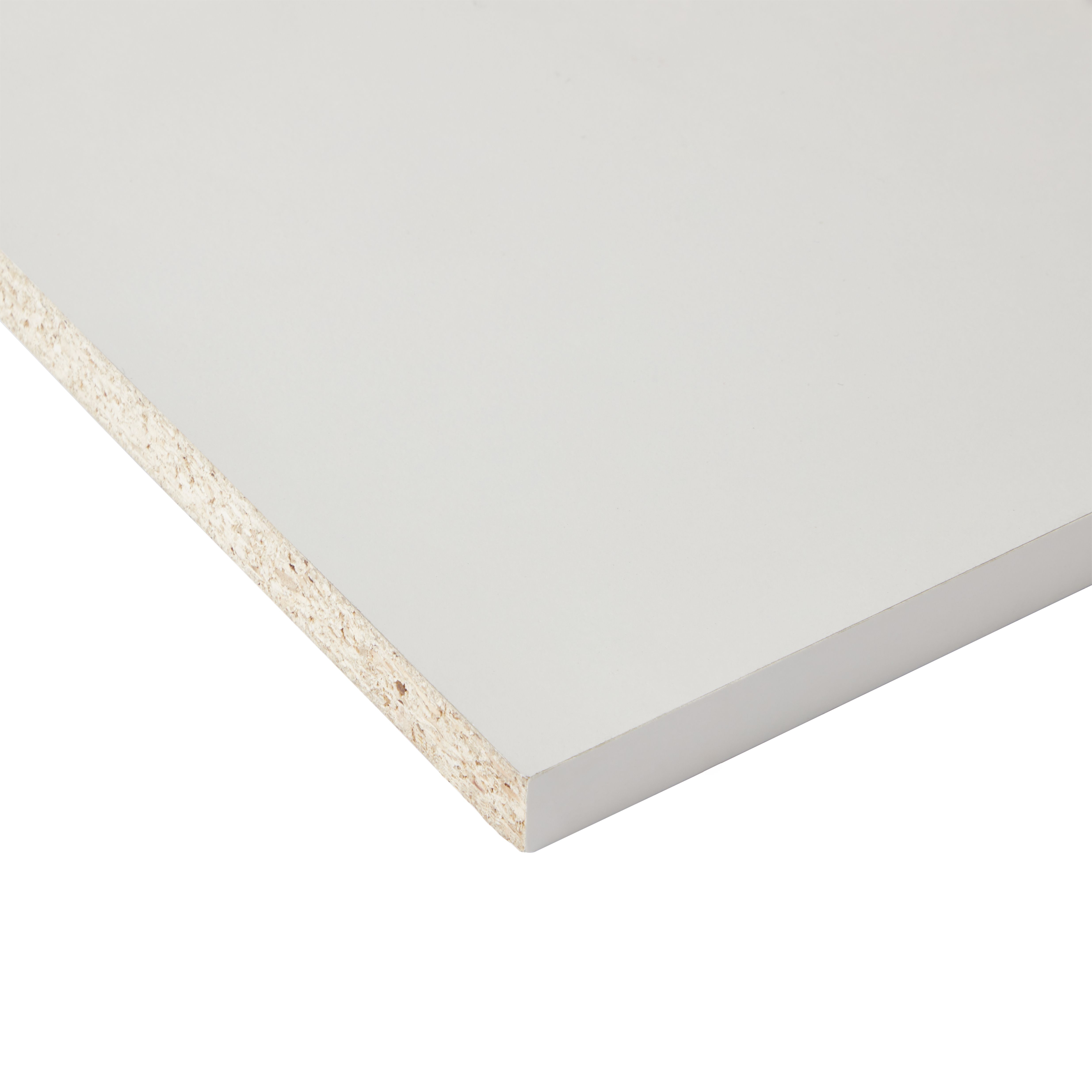 White Semi edged Chipboard Furniture board, (L)2m (W)300mm (T)16mm ...