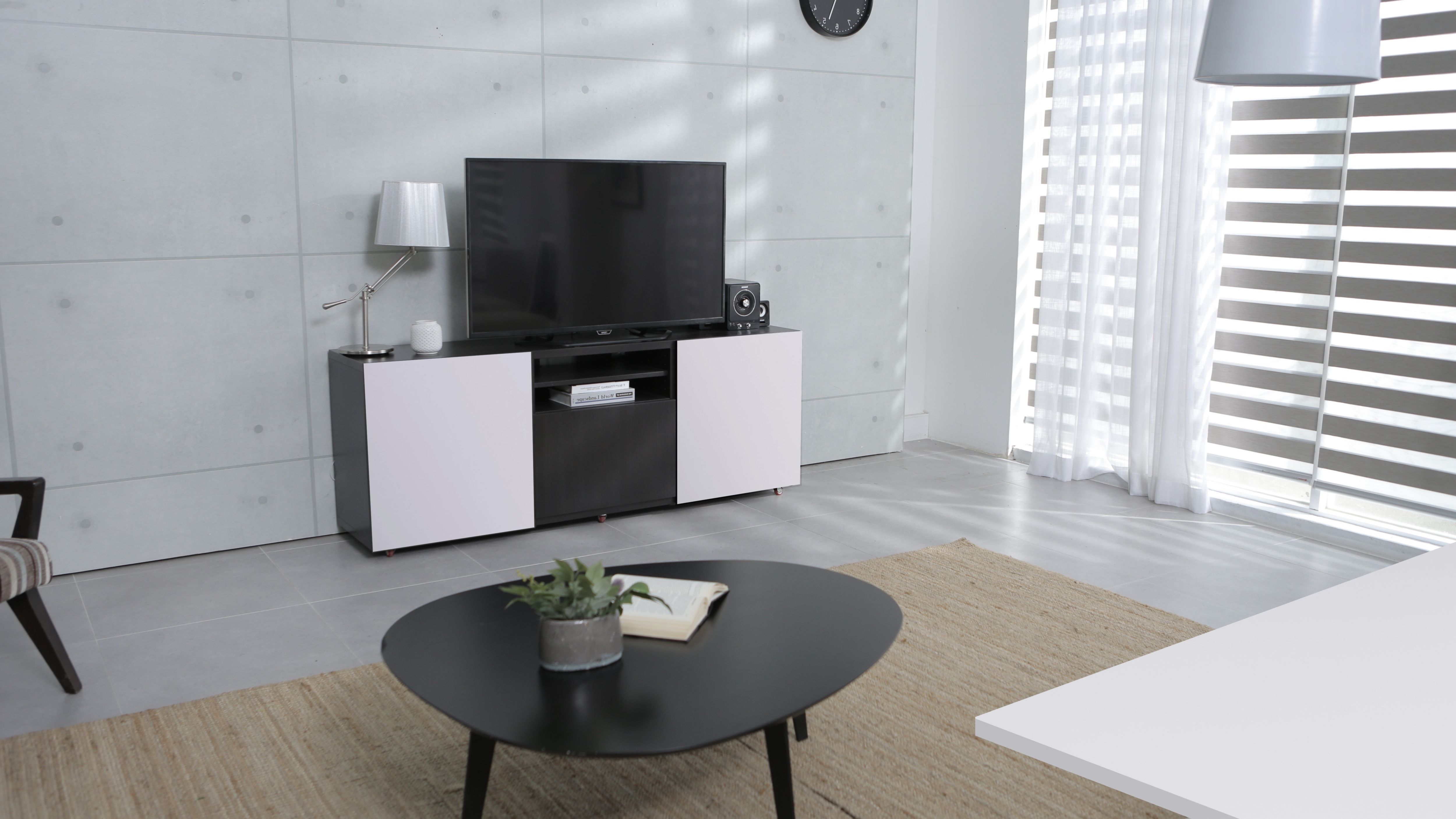 White Semi edged Furniture panel, (L)2.5m (W)200mm (T)18mm