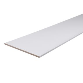 White Semi edged Melamine-faced chipboard (MFC) Furniture board, (L)2.5m (W)400mm (T)18mm