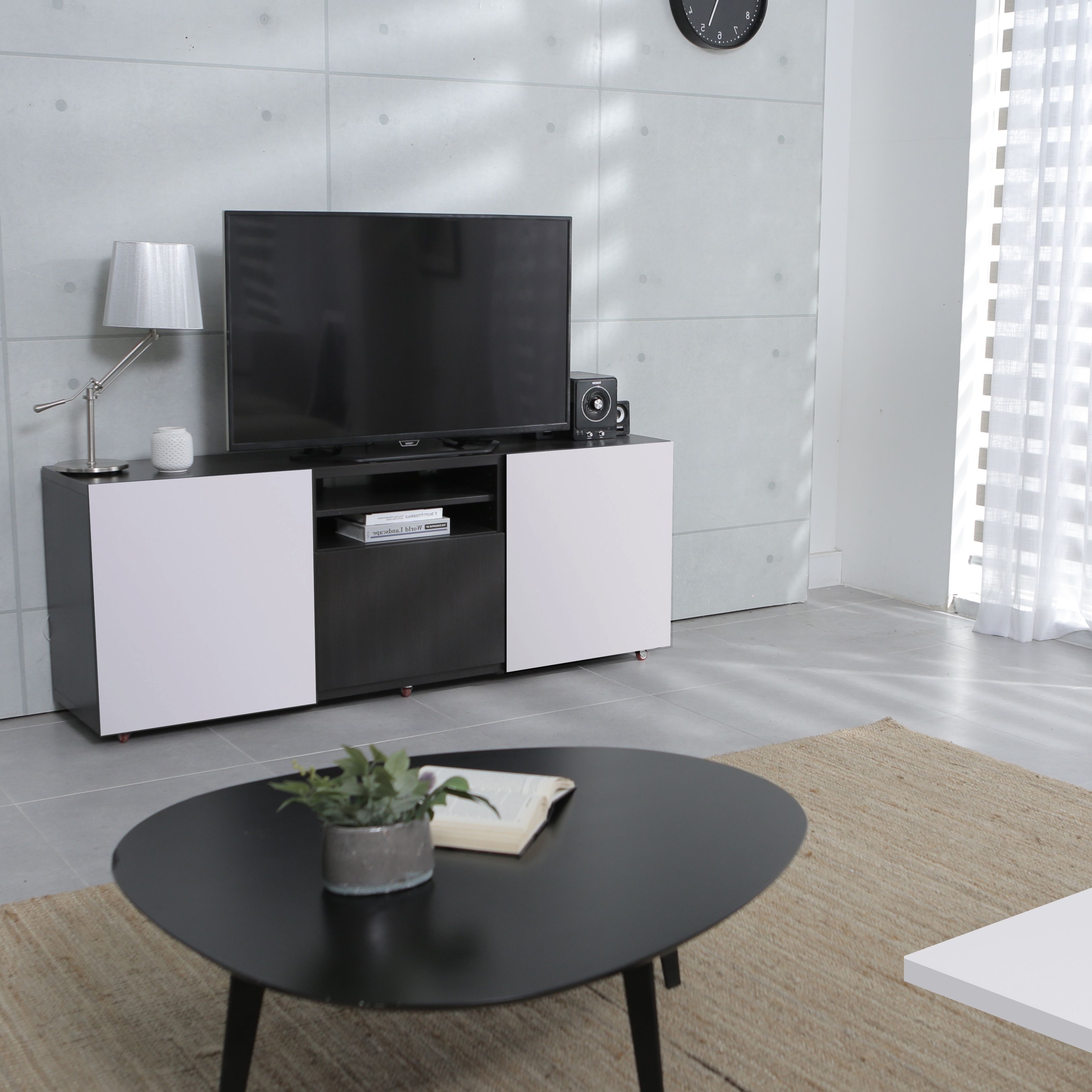 White Semi edged Melamine-faced chipboard (MFC) Furniture board, (L)2m (W)150mm (T)16mm