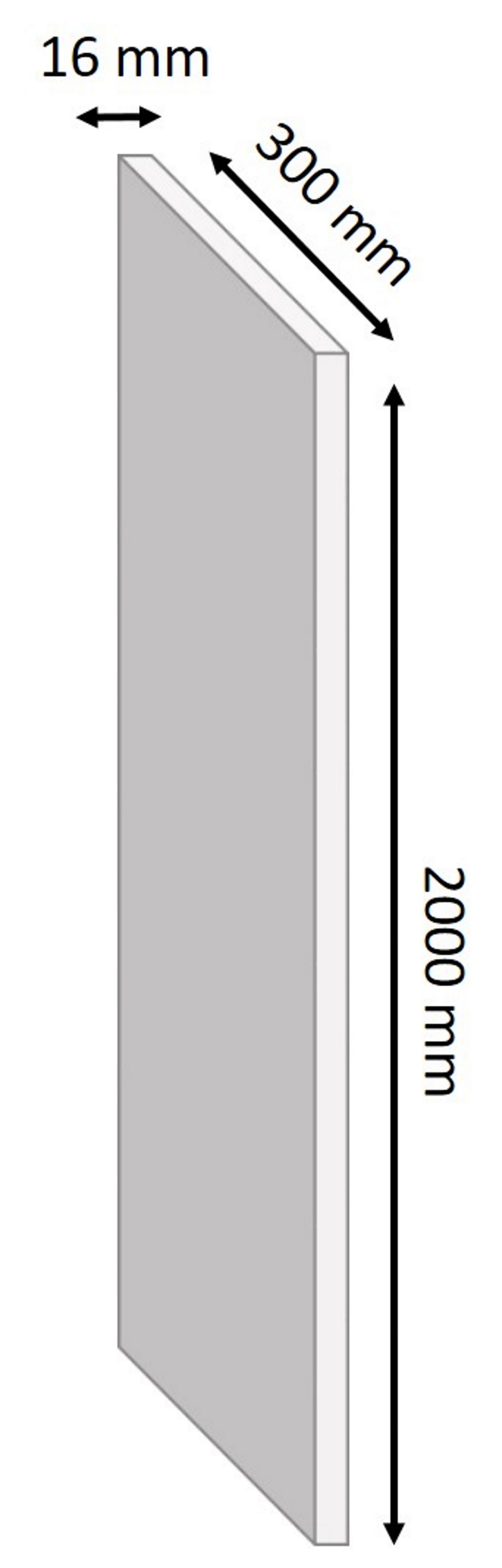 White Semi edged Melamine-faced chipboard (MFC) Furniture board, (L)2m (W)300mm (T)16mm