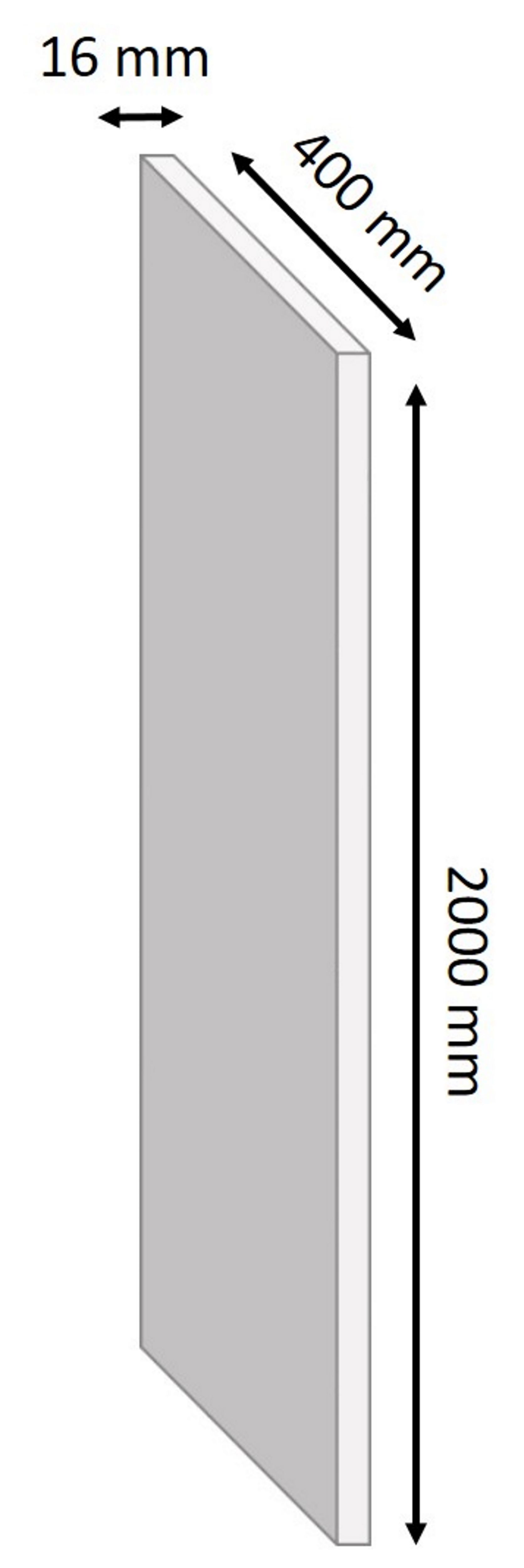 White Semi edged Melamine-faced chipboard (MFC) Furniture board, (L)2m (W)400mm (T)16mm