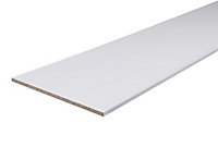 White Semi edged Melamine-faced chipboard (MFC) Furniture board, (L)2m (W)600mm (T)16mm