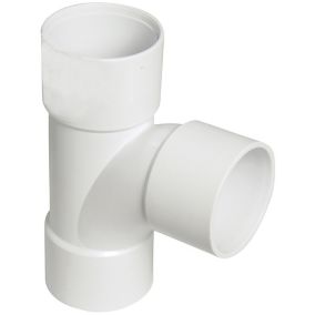 White Solvent weld 87.5° Waste pipe Tee, (Dia)32mm