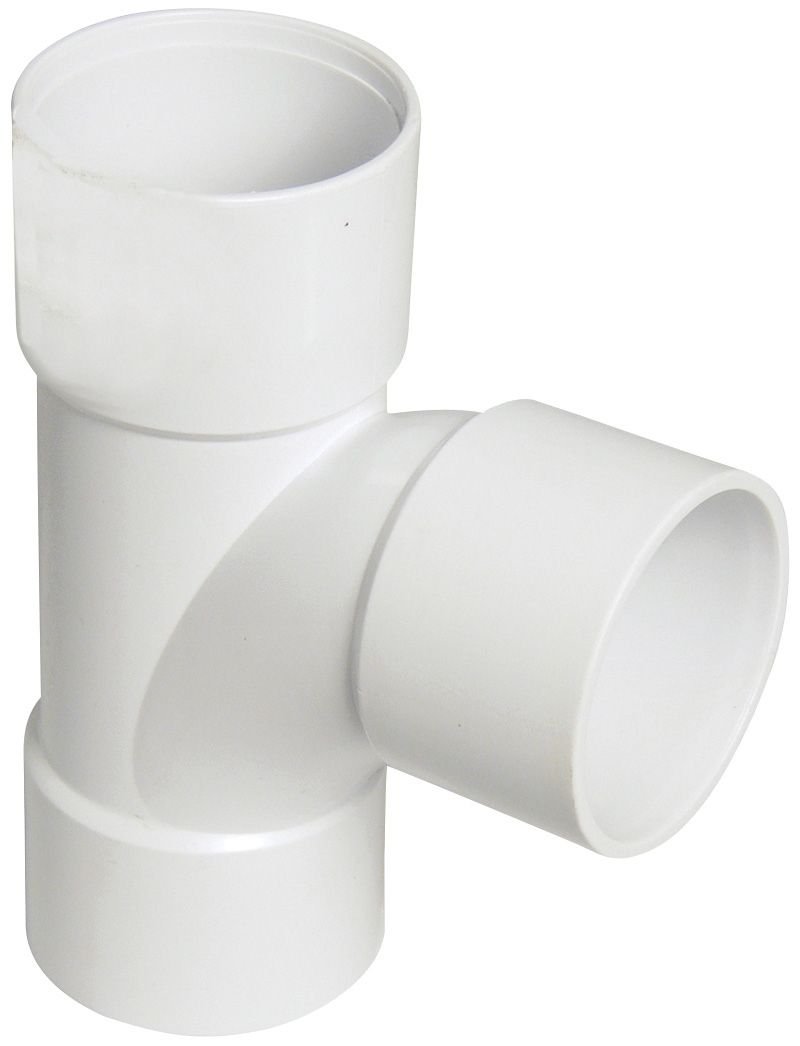 White Solvent weld 87.5° Waste pipe Tee, (Dia)40mm