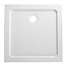 White Square Shower tray (L)76cm (W)76cm (H)4.5cm