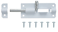 White Steel Barrel Door bolt N243 (L)75mm (W)38mm