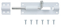 White Steel Barrel Door bolt N385 (L)102mm (W)38mm
