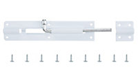 White Steel Barrel Door bolt N386 (L)154mm (W)36mm
