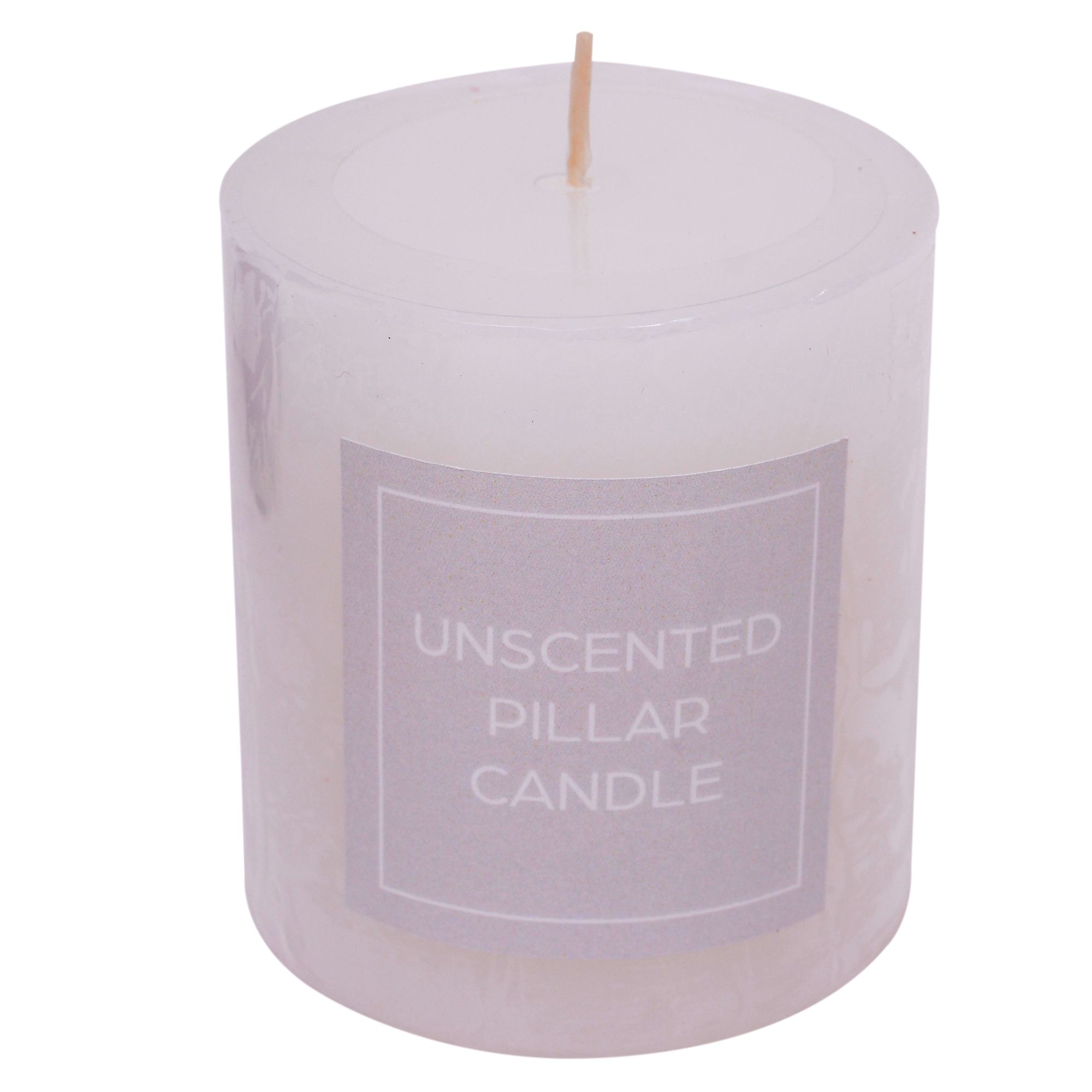 White Unscented Pillar candle Small DIY at B&Q