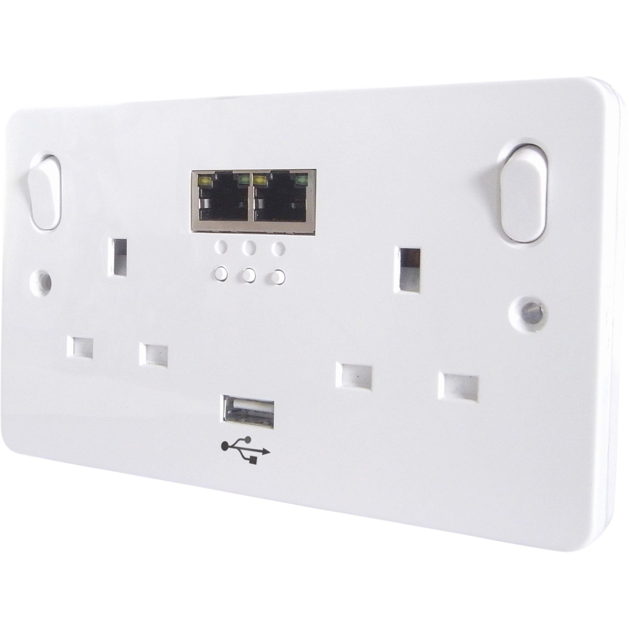 White USB socket, 1 x 2A USB