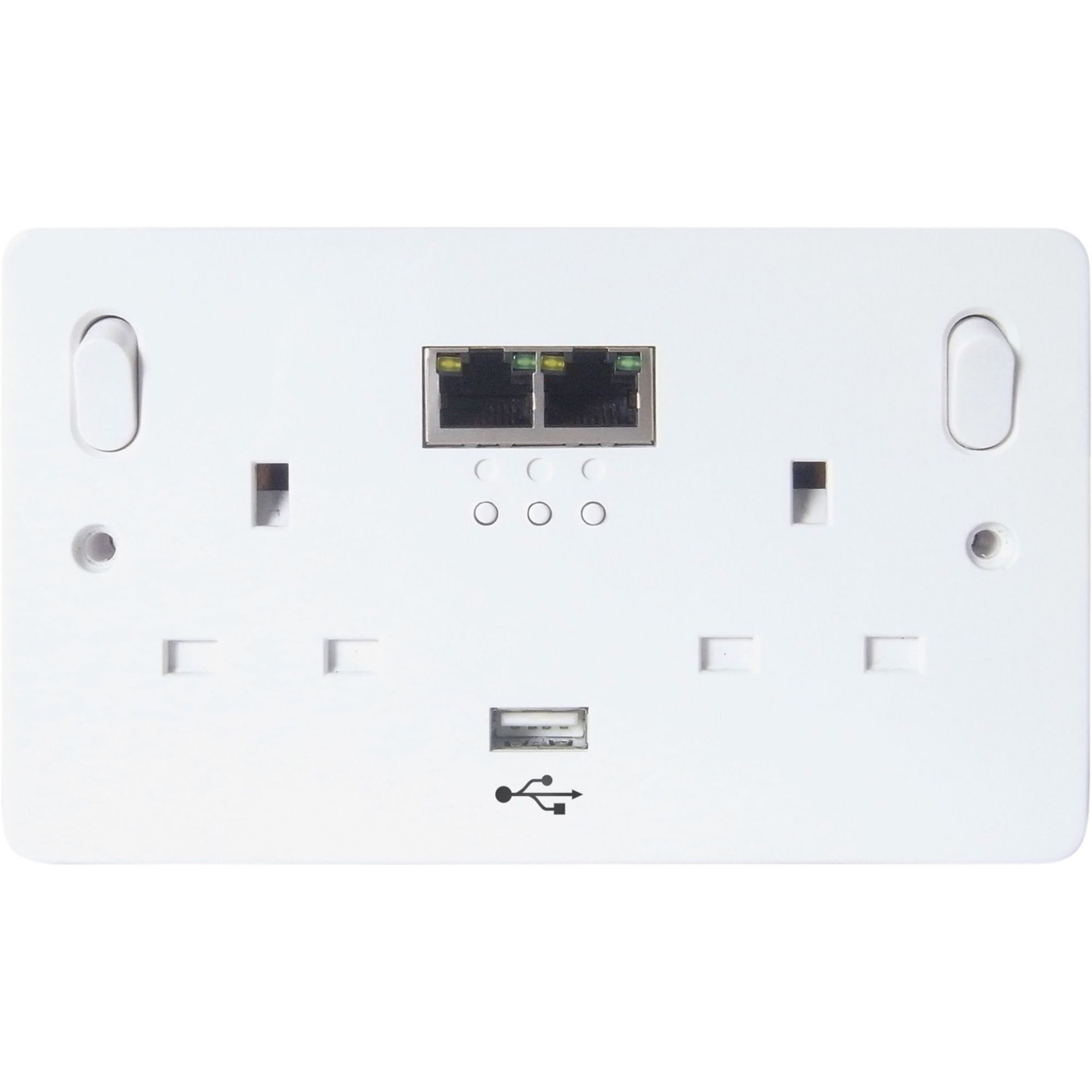 White USB socket, 1 x 2A USB
