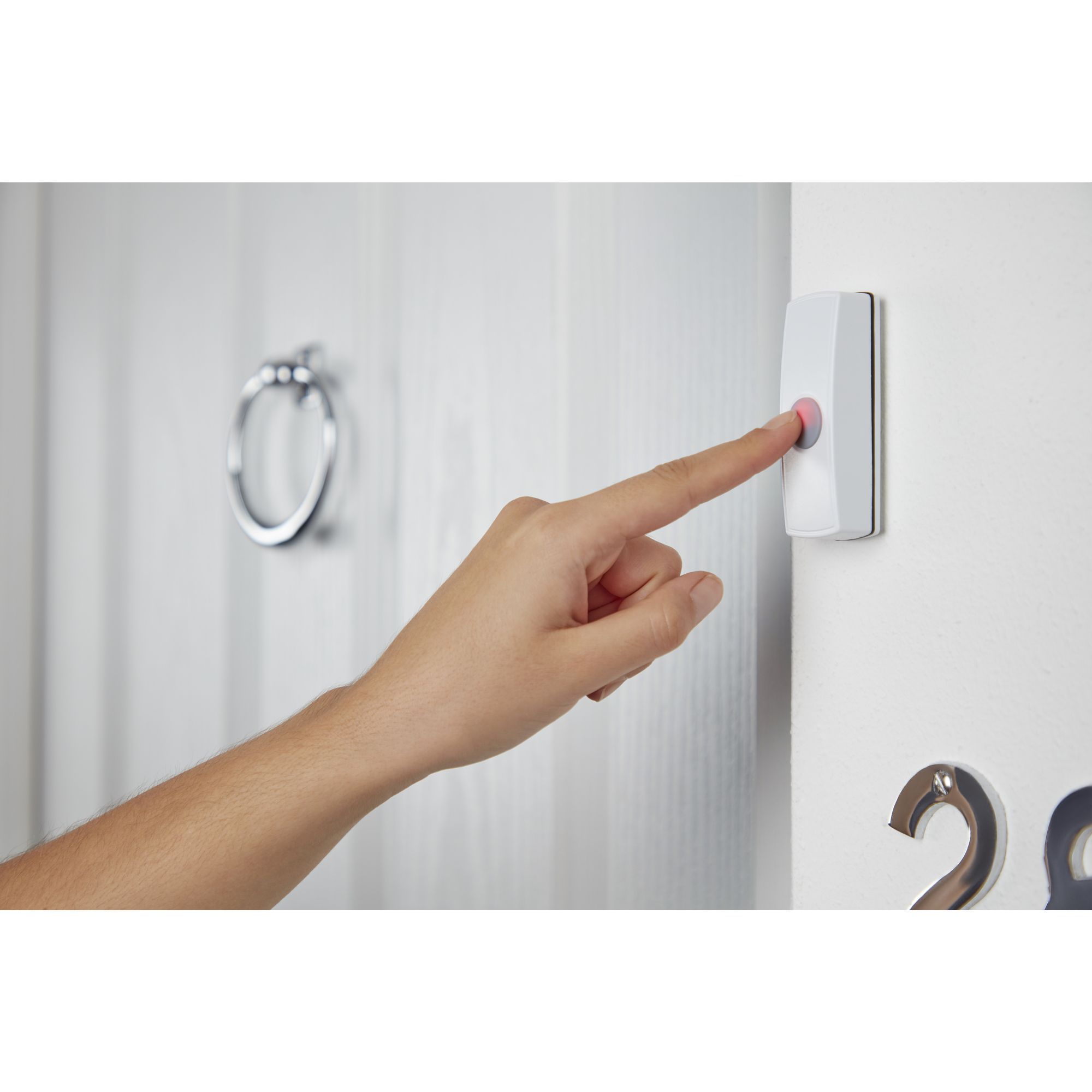 White Wireless Battery-powered Door chime kit