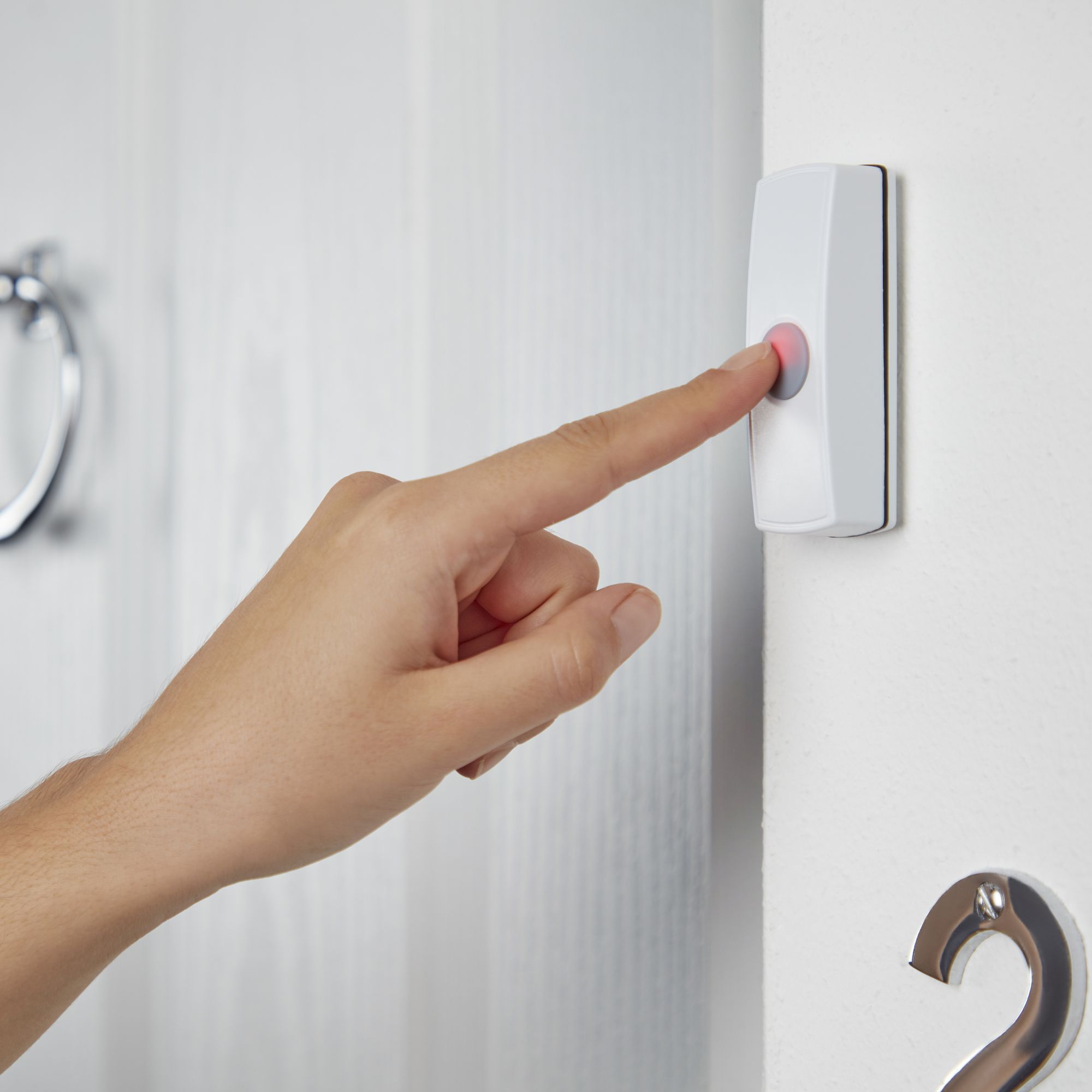 White Wireless Battery-powered Door chime kit