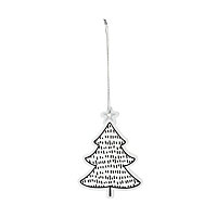 White Wood Dashed line Christmas tree Hanging ornament