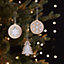 White Wood Star, snowflake & tree Decoration, Set of 3