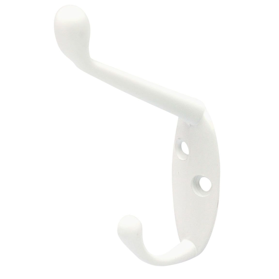 White Zinc alloy Double Hook (H)23.5mm (W)60.5mm