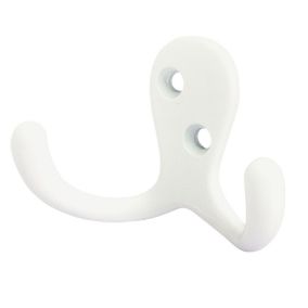 White Zinc alloy Double Hook (H)71.5mm (W)28mm