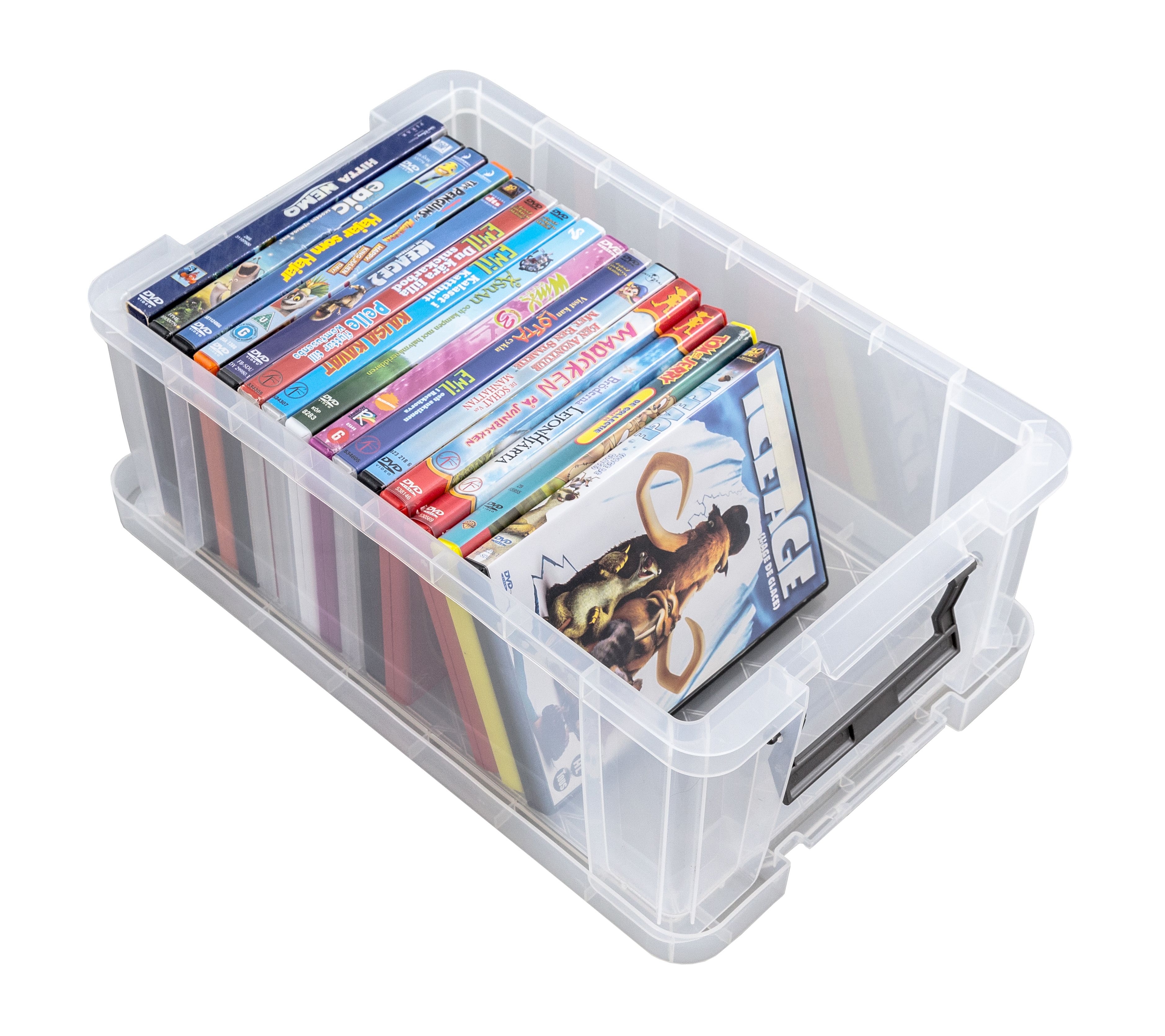 Whitefurze Allstore Heavy duty Clear 10L Medium Plastic Stackable Storage box with Lid