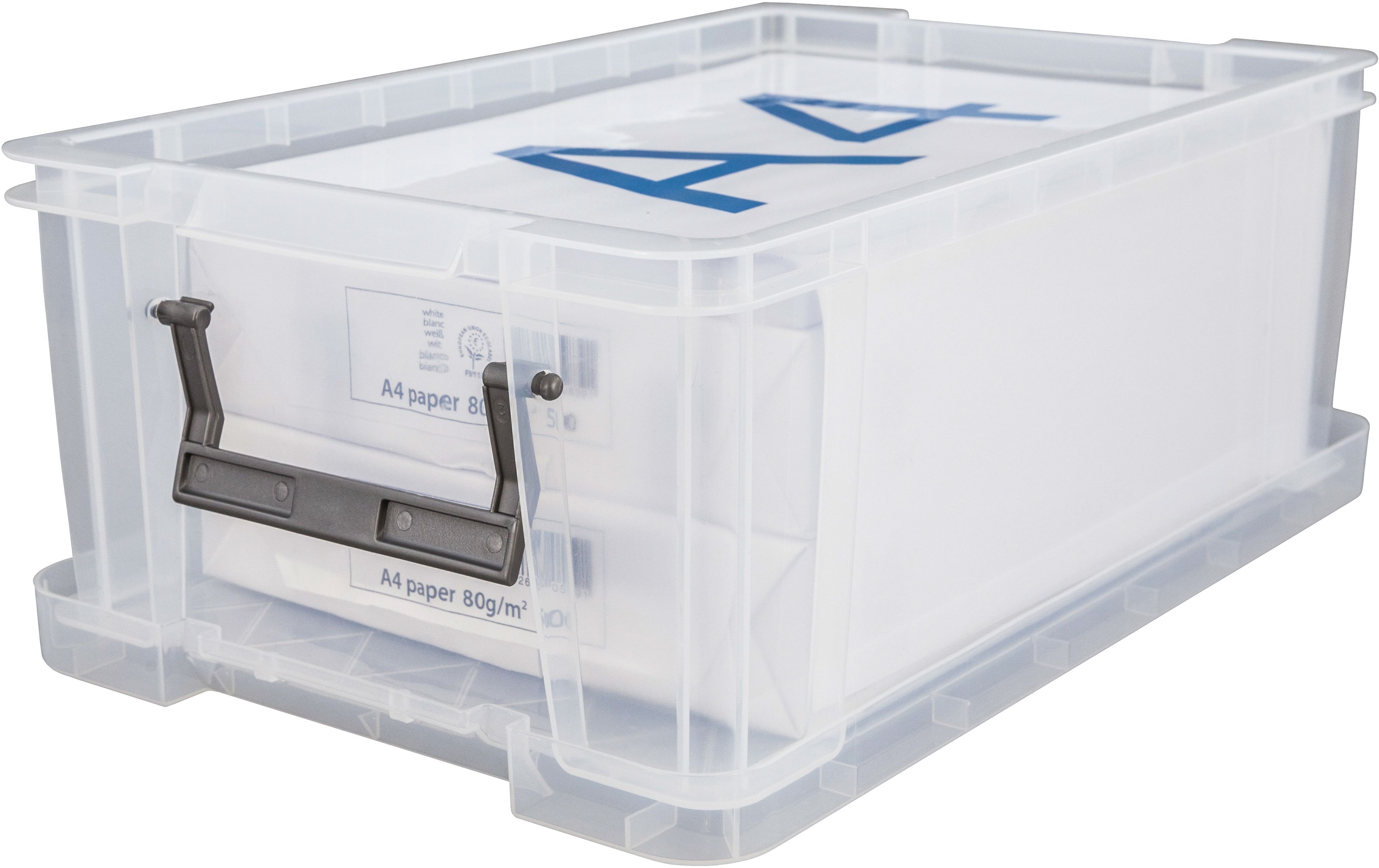 Whitefurze Allstore Heavy duty Clear 10L Medium Plastic Stackable Storage box with Lid