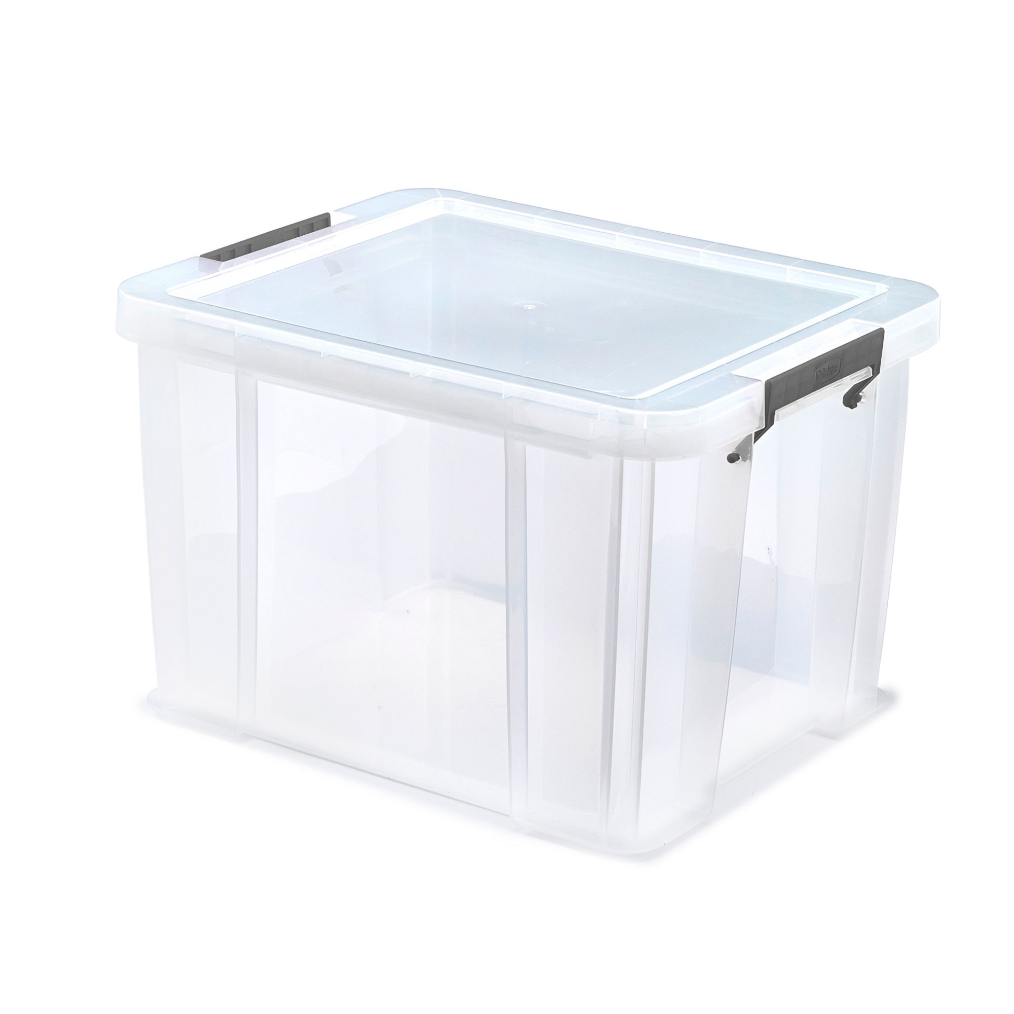 Whitefurze ALLSTORE Heavy duty Clear 36L Large Plastic Stackable