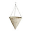 Whitewash cone Rattan Hanging basket, 35.56cm
