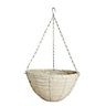 Whitewash Round Rattan Hanging basket, 35.56cm