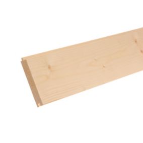 Whitewood spruce Tongue & groove Floorboard (L)2.1m (W)119mm (T)18mm, Pack of 5