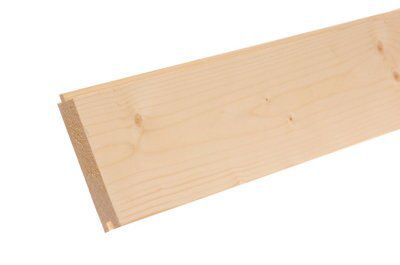 Whitewood spruce Tongue & groove Floorboard (L)2.1m (W)119mm (T)18mm