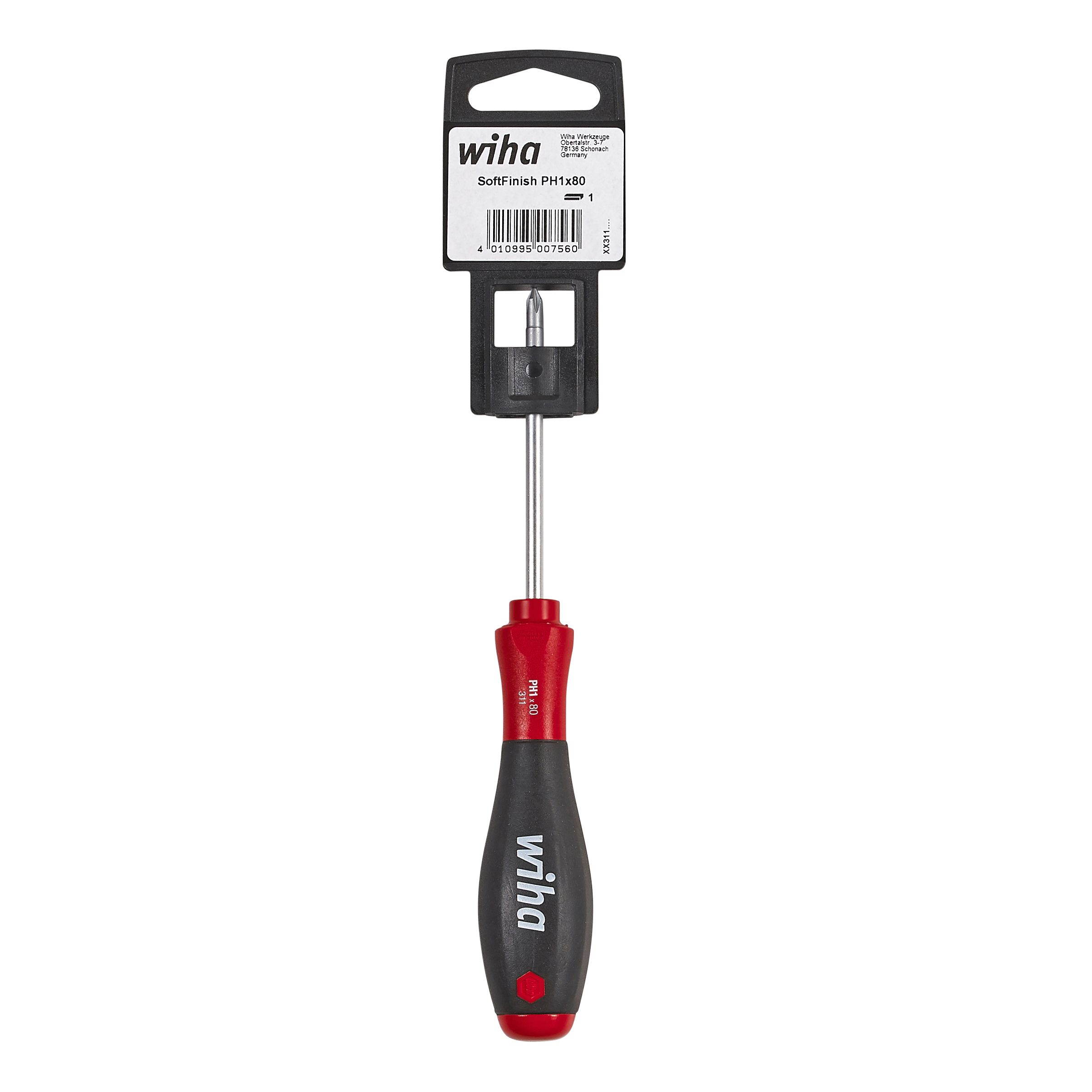Wiha Soft finish Standard Phillips Screwdriver PH1 x 80mm